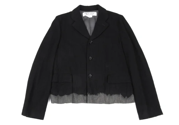 COMME des GARCONS Wool Blend Hem Bleached Notched Lapel Jacket K-172317_002