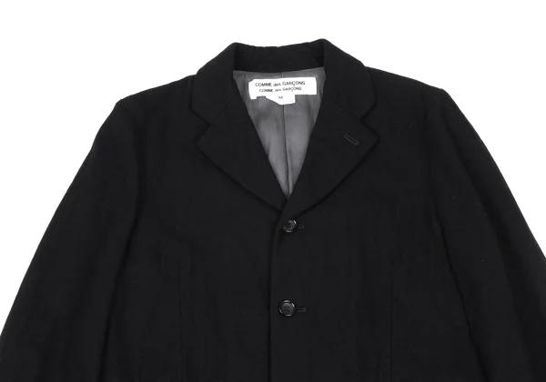 COMME des GARCONS Wool Blend Hem Bleached Notched Lapel Jacket K-172317_003