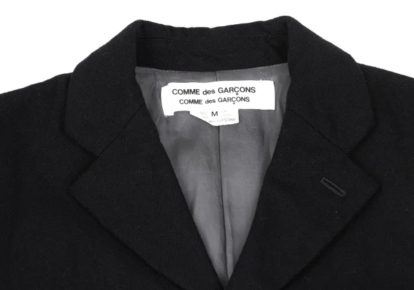 COMME des GARCONS Wool Blend Hem Bleached Notched Lapel Jacket K-172317_004