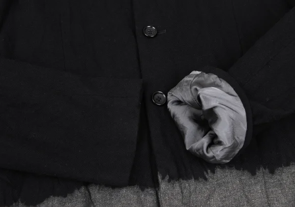 COMME des GARCONS Wool Blend Hem Bleached Notched Lapel Jacket K-172317_009