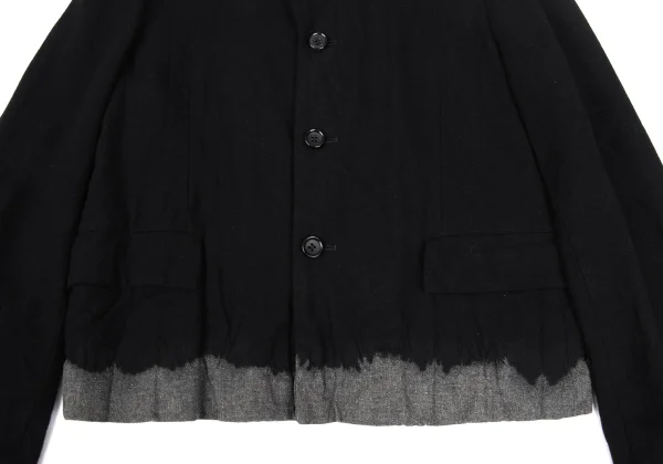 COMME des GARCONS Wool Blend Hem Bleached Notched Lapel Jacket K-172317_010