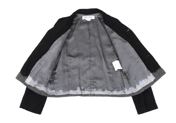 COMME des GARCONS Wool Blend Hem Bleached Notched Lapel Jacket K-172317_014