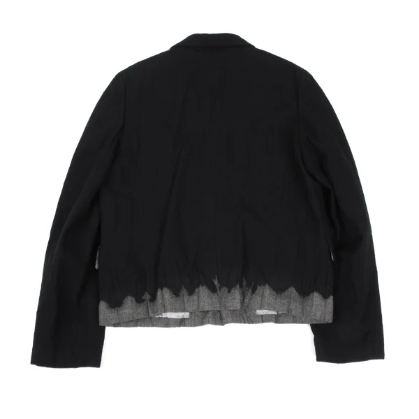 COMME des GARCONS Wool Blend Hem Bleached Notched Lapel Jacket K-172317_016