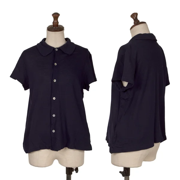 tricot COMME des GARCONS Cotton Round Collar Short Sleeve Shirt Purple S-M K-172318_001