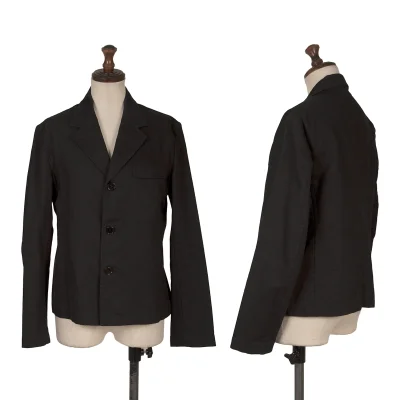トリココムデギャルソンtricot COMME des GARCONS コットンリネン3Bジャケット 黒