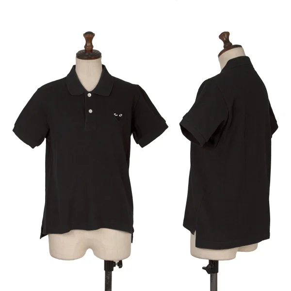 PLAY COMME des GARCONS Heart Patch Short-Sleeve Polo Shirt Black M K-172326_001