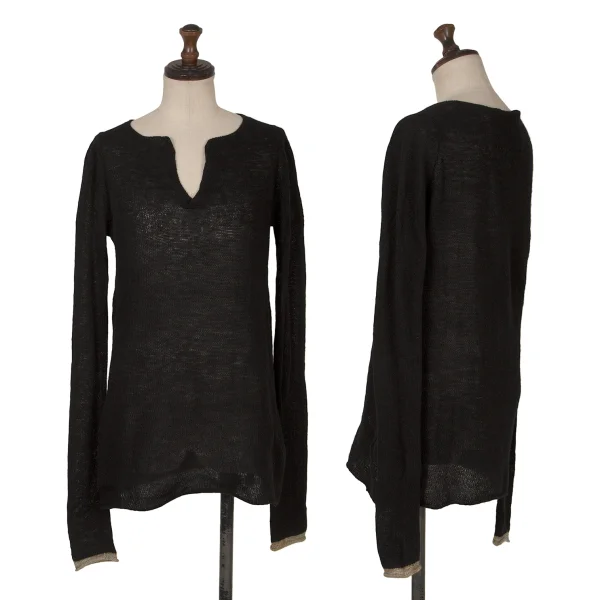 Y's Wool Blended Knit Sweater Black 3 K-172330_001