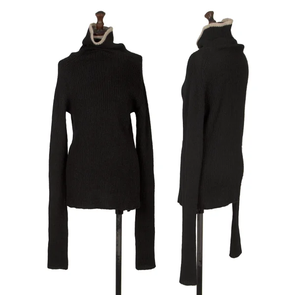 Y's Alpaca Blended Knit Sweater Black 3 K-172332_001
