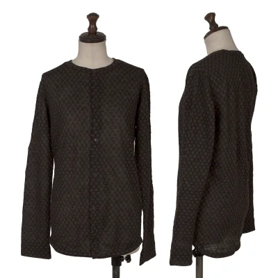 Y's Checker Woven Knit Cardigan