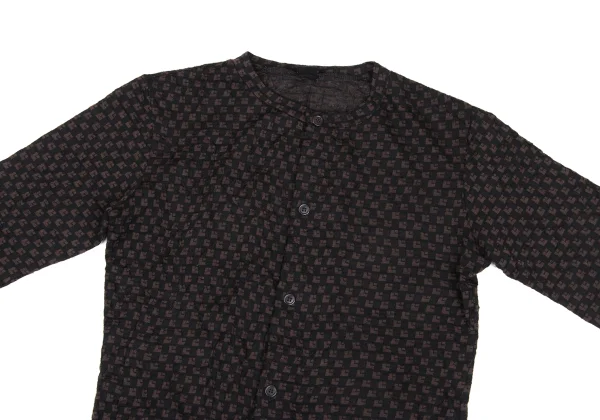 Y's Checker Woven Knit Cardigan K-172333_003