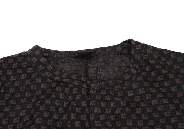 Y's Checker Woven Knit Cardigan K-172333_004