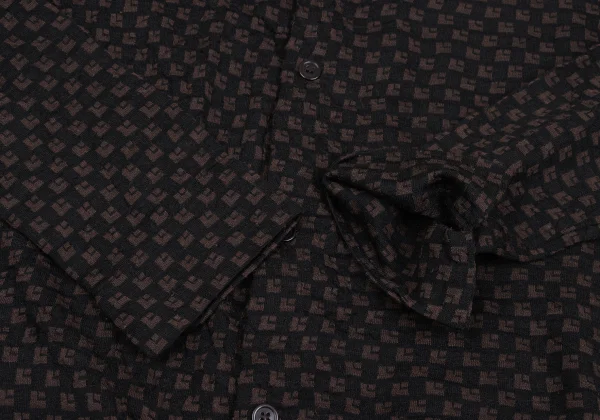 Y's Checker Woven Knit Cardigan K-172333_008