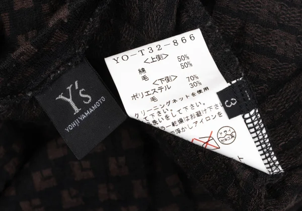 Y's Checker Woven Knit Cardigan K-172333_015