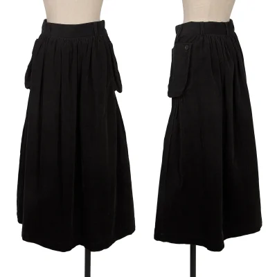 Y's Cotton Pocket Design Corduroy Skirt