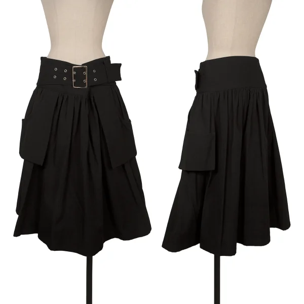 LIMI feu Wool Blend Belted Skirt Black S K-172342_001