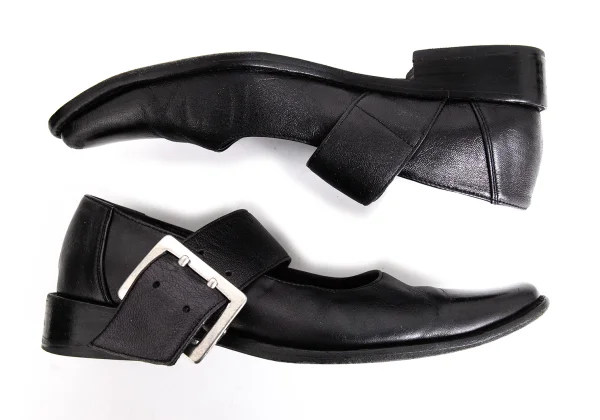 LIMI feu Wide Belted Leather Mary Jane Shoes K-172343_003