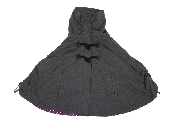 A.T ATSURO TAYAMA High Neck Side Gather Toggle Button Poncho Jacket K-172345_002