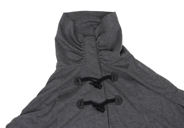 A.T ATSURO TAYAMA High Neck Side Gather Toggle Button Poncho Jacket K-172345_003