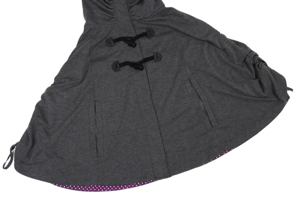 A.T ATSURO TAYAMA High Neck Side Gather Toggle Button Poncho Jacket K-172345_006
