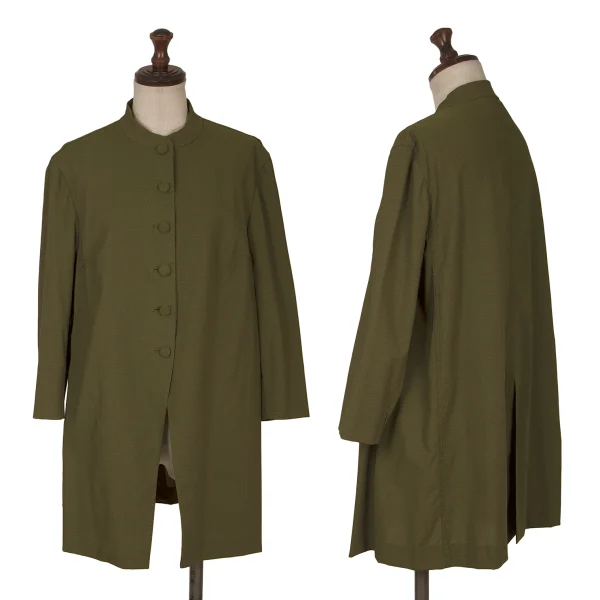 ROMEO GIGLI Nylon Blend Mandarin Collar Jacket Khaki 9AT K-172346_001