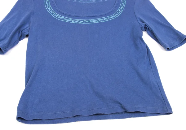 gigli Embroidery Design Open-Neck T-Shirt K-172347_005