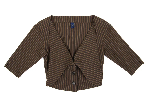 gigli Cotton Blend Striped Short Jacket K-172352_002