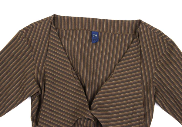 gigli Cotton Blend Striped Short Jacket K-172352_003