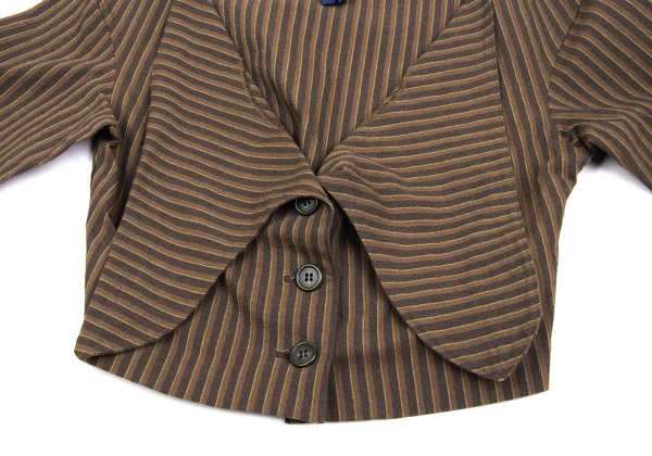 gigli Cotton Blend Striped Short Jacket K-172352_007