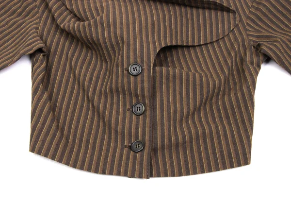 gigli Cotton Blend Striped Short Jacket K-172352_008