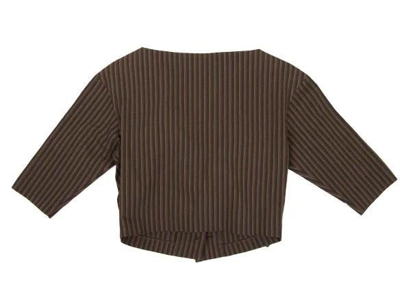 gigli Cotton Blend Striped Short Jacket K-172352_011