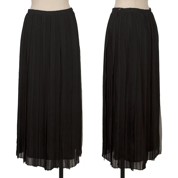 gigli Mesh Switching Pleats Skirt  Black 36 K-172355_001