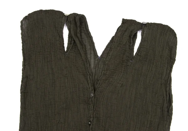 ISSEY MIYAKE me Crepe Pleats Shoulder Buttons Sleeveless Top  K-172359_003