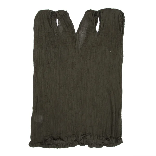 ISSEY MIYAKE me Crepe Pleats Shoulder Buttons Sleeveless Top  K-172359_011