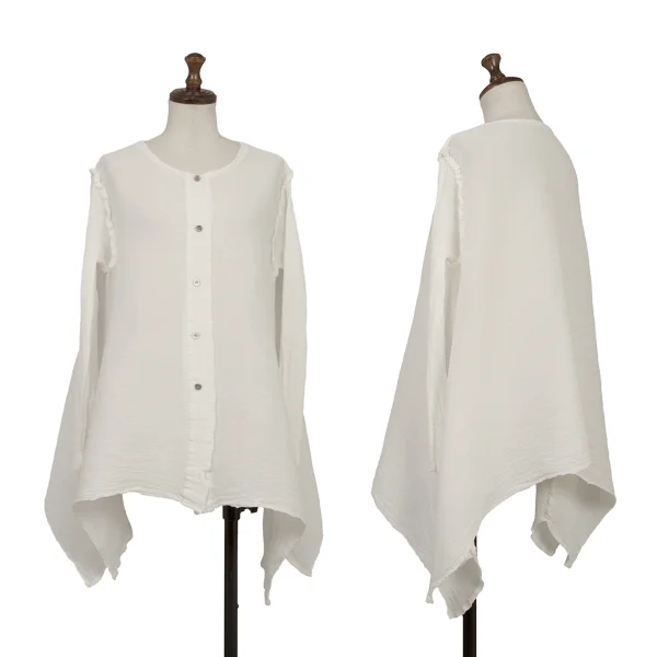 ISSEY MIYAKE me Crepe Pleats Flare Blouse White Free K-172361_001