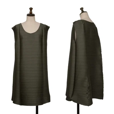 PLEATS PLEASE Horizontalc Pleats Sleeveless Tunic