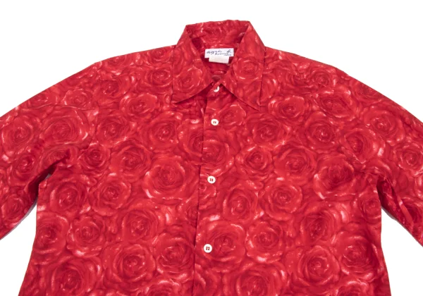 agnes.b homme Rose Print Cotton Shirt K-172366_002