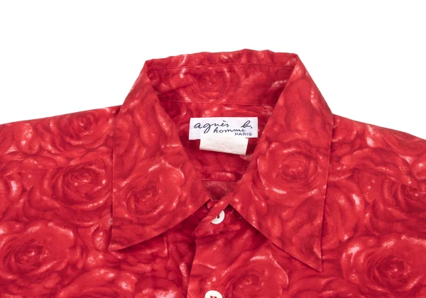 agnes.b homme Rose Print Cotton Shirt K-172366_003