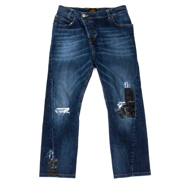 Vivienne Westwood ANGLOMANIA Squiggle Taping Distressed Jeans  Indigo 25 K-172374_001