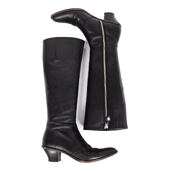 Vivienne Westwood Side Zip Leather Long Boots K-172391_003