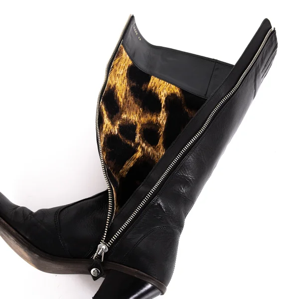 Vivienne Westwood Side Zip Leather Long Boots K-172391_010