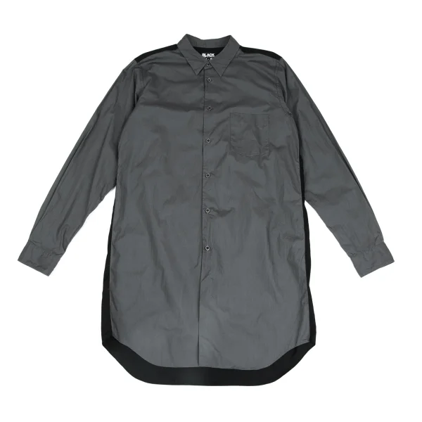 BLACK COMME des GARCONS Back Switching Cotton Long Shirt Grey XL K-172393_001