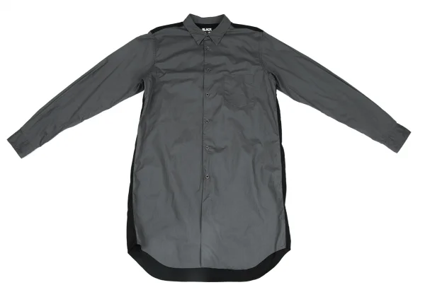BLACK COMME des GARCONS Back Switching Cotton Long Shirt K-172393_002