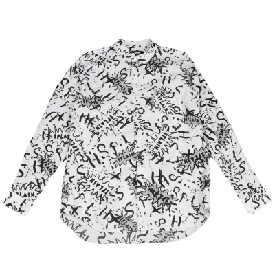 BLACK COMME des GARCONS Splash Print Back Zip Shirt