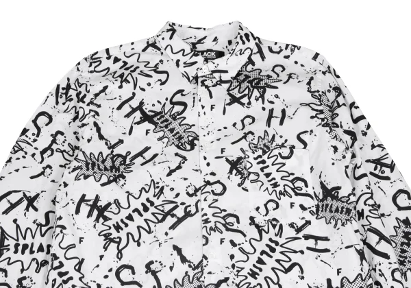 BLACK COMME des GARCONS Splash Print Back Zip Shirt K-172394_002