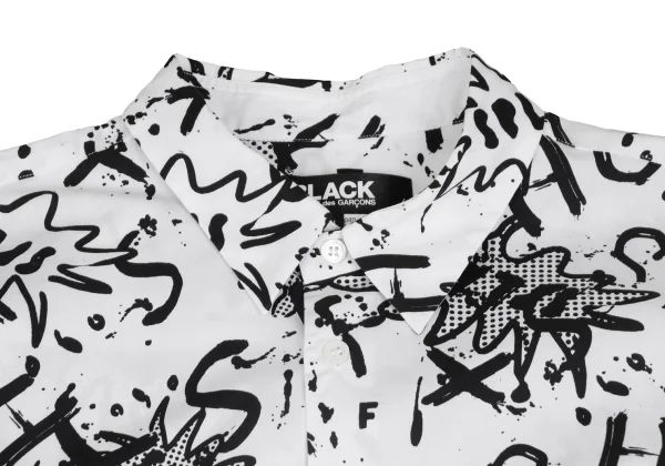 BLACK COMME des GARCONS Splash Print Back Zip Shirt K-172394_003