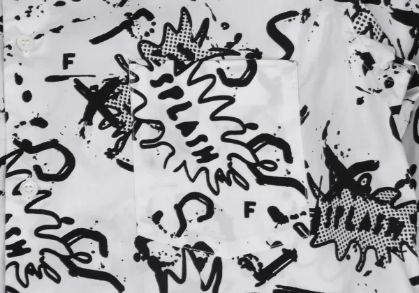 BLACK COMME des GARCONS Splash Print Back Zip Shirt K-172394_004