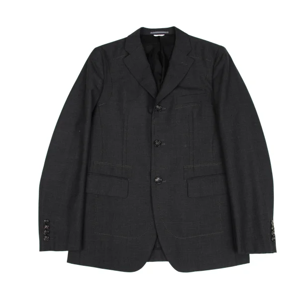 COMME des GARCONS HOMME DEUX Poly Wool Stitch Detail Jacket  Grey M K-172402_001