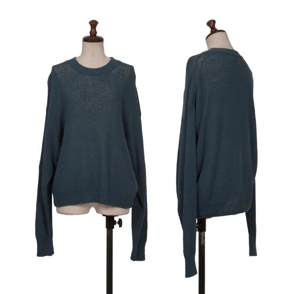 AURALEE Cotton Mesh Summer Knit Blue 0 K-172409_001