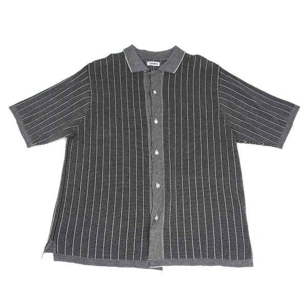 COOHEM Short Sleeve Striped Knit Shirt Black,White M K-172410_001