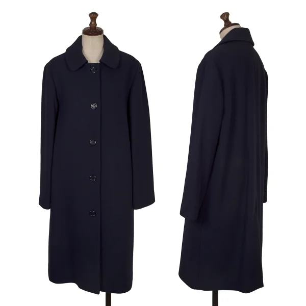 A.P.C. Wool Nylon Herringbone Coat Navy 40 K-172415_001